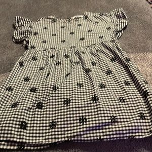 Zara embroidered gingham dress